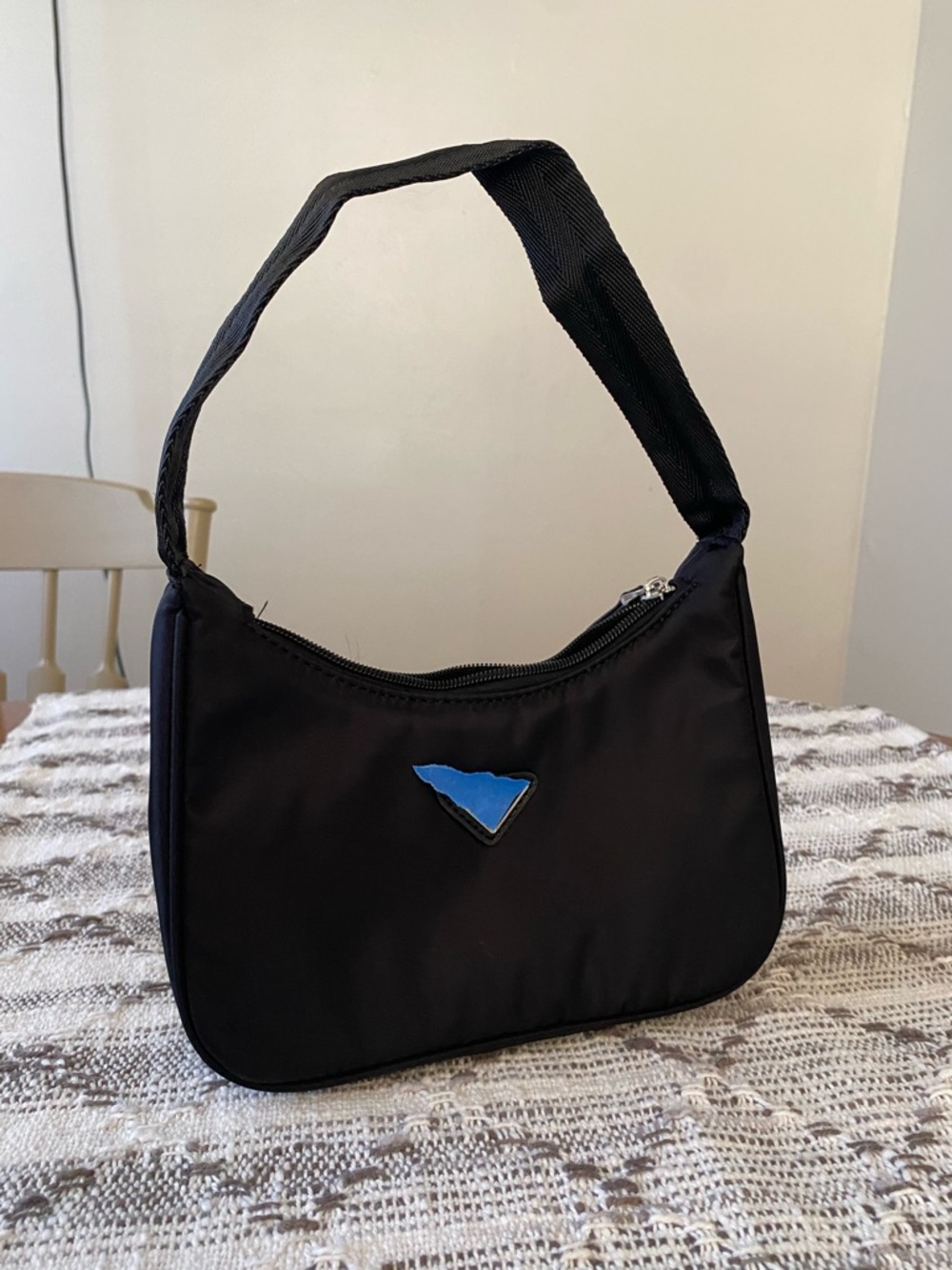 Black Shoulder  Triangle Handbag
